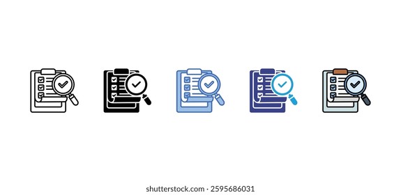 Final inspection icons sets with five style variations

