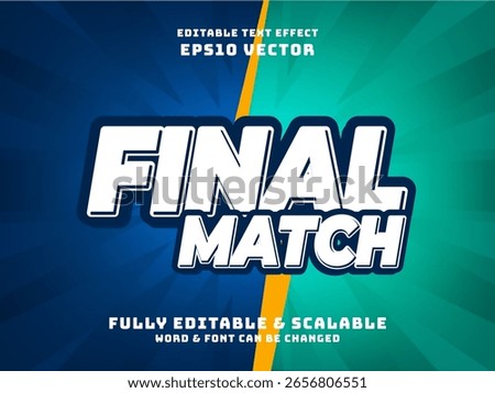 Final match cartoon 3D editable text effect Template