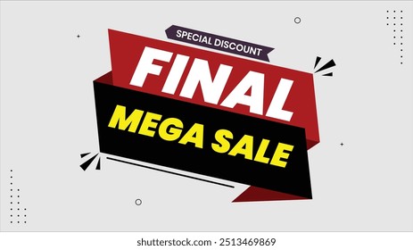 Final Mega Venda Oferta de tempo limitado com descontos especiais Olho pegando banner Modelos em vermelho branco preto e amarelo fundos para máximo Impact Shop Agora e salvar grande antes que o tempo se esgote