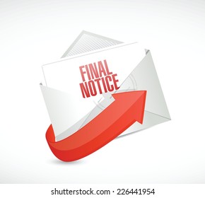 final notice mail illustration design over a white background