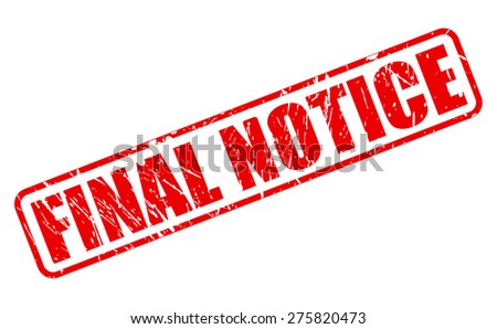 Final Notice red stamp text on white