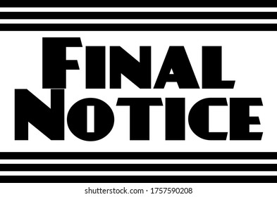 Sello FINAL NOTICE en blanco. Serie de sellos y etiquetas.