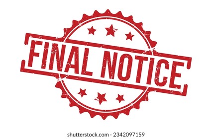 Final Notice stamp red rubber stamp on white background. Final Notice stamp sign. Final Notice stamp.