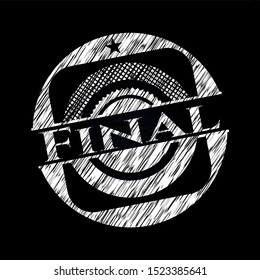 Final on blackboard. Vector Illustration. Detailed.