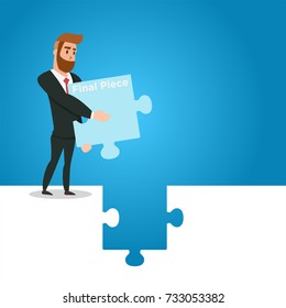 Final Piece. Business concept illustration. Vector Illustration Template