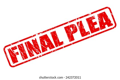 Final plea red stamp text on white