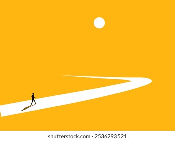Final Project. Businessman Walking on the Last Curve
