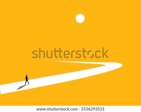 Final Project. Businessman Walking on the Last Curve