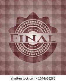 Final red seamless polygonal badge.