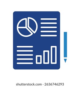 Final Report mini illustration dual tone color icon, use for research and development, education, industry, UI, UX kit, app and web development, digital or print.