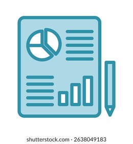 Final Report mini illustration dual tone color icon, use for research and development, education, industry, UI, UX kit, app and web development, digital or print.