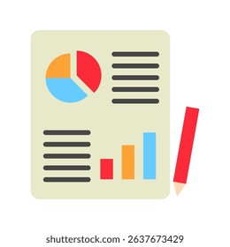 Final Report mini illustration flat color icon, use for research and development, education, industry, UI, UX kit, app and web development, digital or print.