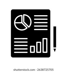 Final Report mini illustration glyph icon, use for research and development, education, industry, UI, UX kit, app and web development, digital or print.