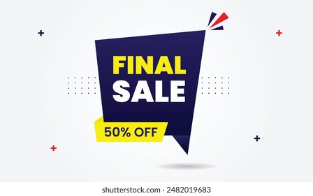 Final Sale 50% Off banner template design with a clean white background.