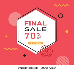 FINAL SALE 70% BANNER FOR EDITING WITH CUTE PINK COLOR