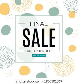 Final Sale Abstract Background in Simple Minimal Style. Vector Illustration EPS10