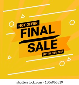 final sale background template, abstract template promotion mobile banner