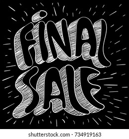 Final sale banner. Black Friday comic book vector doodle. Big sale  retro style mock up. Christmas sale vector template.