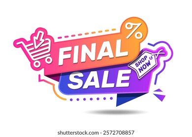 Final sale banner. Design for advertising and promotion. Final sale template with discount coupon. Vector illustration.
