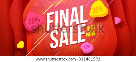 Final sale banner design. Sale and discounts. Vector illustration