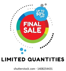 Final Sale banner design template, discount up to 50% off, flat design. 