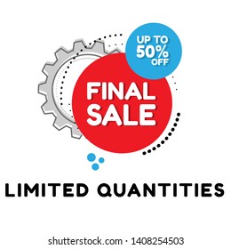 Final Sale banner design template, discount up to 50% off, flat design. 