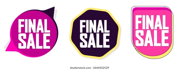 Banner de venda final, etiqueta de desconto 