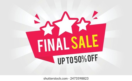 Final Sale Banner Flash Offer with white background design - perfect for showcasing your limited-time promotions with a clean and modern look.