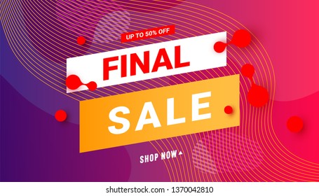 Final sale banner with liquid gradient bubbles. Vector design for covers, cards, posters or flyers.