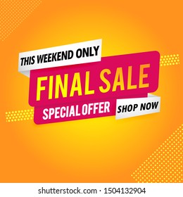 Final sale banner modern design.Vector template