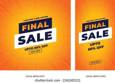 final sale banner with an offer in story size