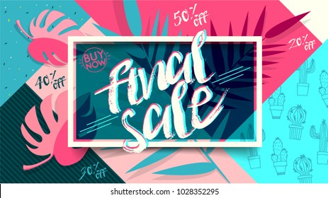 Final Sale Banner. Paper cut Floral card. Spring blossom. Happy Women's Day. 8 March. Text. Seasonal holiday. Spring Sale Poster, voucher discount. Memphis style spring summer flyer easy editable.