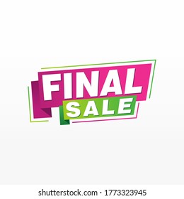 Final Sale banner, poster background. Big sale, special offer, discounts, Vector illustration