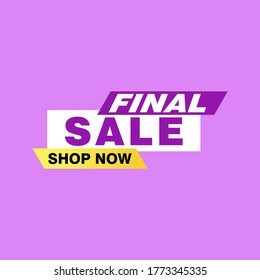 Final Sale banner, poster background. Big sale, special offer, discounts, Vector illustration