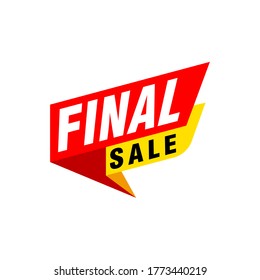 Final Sale banner, poster background. Big sale, special offer, discounts, Vector illustration