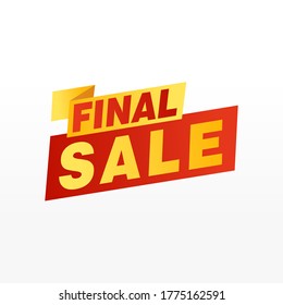 Final Sale banner, poster background. Big sale, special offer, discounts, Vector illustration