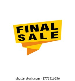 Final Sale banner, poster background. Big sale, special offer, discounts, Vector illustration