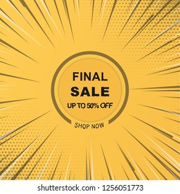 Final sale banner. Sale poster. Special offer, discounts.