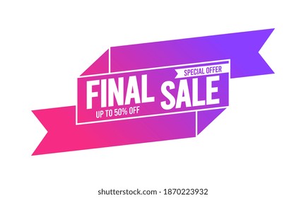 Final sale banner in ribbon style