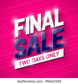 Final Sale banner. Special offer, big sale, clearance. Vector.