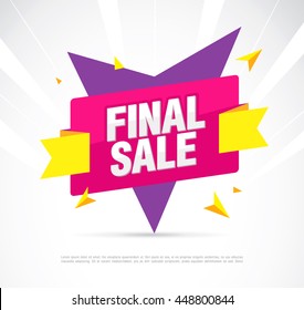 Final sale banner. Special offer, discounts.