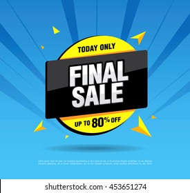 Final sale banner. Special offer, discounts up to 80% off