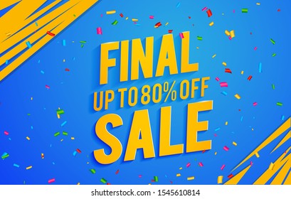 Final Sale banner  template in blue colors