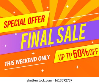 final sale banner template colorful design