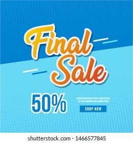 Final Sale Banner Template Design shop Now Vector Illustration