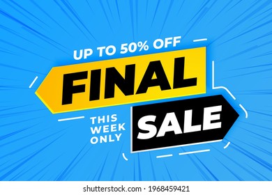 Final Sale banner template design. Limited Time Offer special banner. EPS 10.