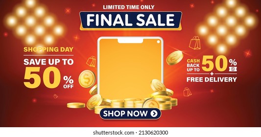 Final sale banner template design for web or social media.