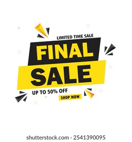 Final Sale banner template design. Flash sale poster	