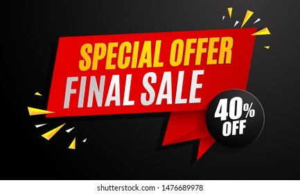 final sale banner template red design