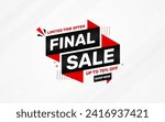 Final sale banner template vector design, Special offer final sale, Limited offer final sale tag. Final Sale Discount template for marketing promotion, retail, store, shop, online store, or website.
